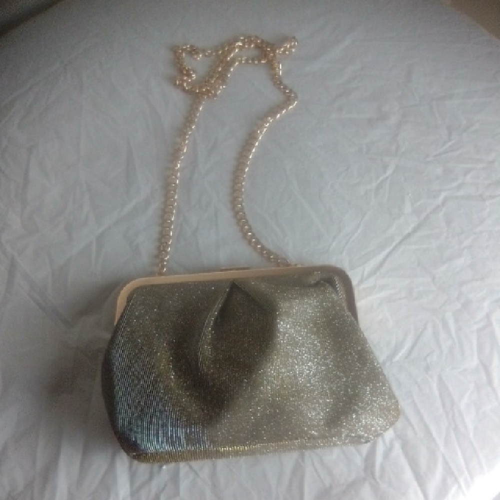 A NEW DAY Silver Evening Clutch 7" LENGTH 8" WIDE